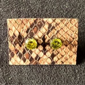 Green Gemstone Stud Earrings